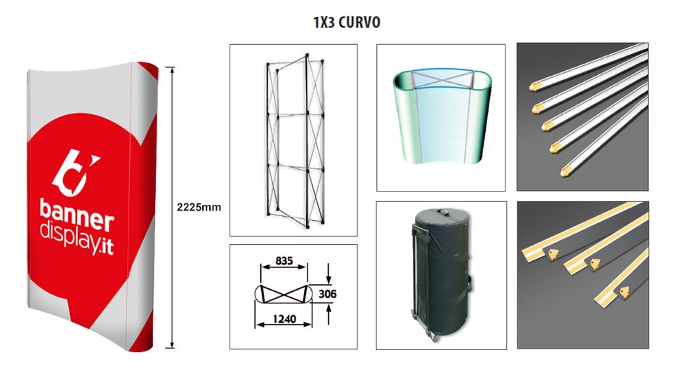 Pop Up 1x3 curvo