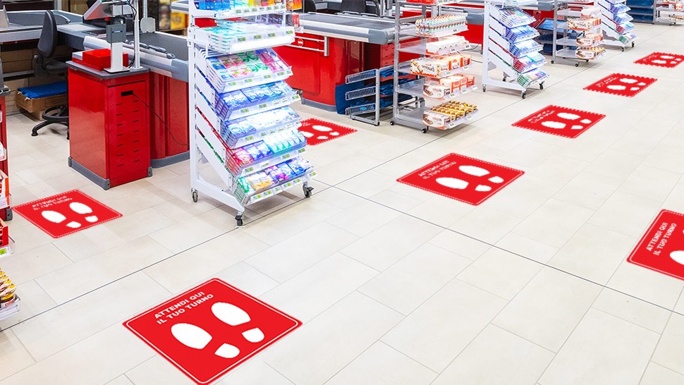 Kit 6 Adesivi Segnaletici Calpestabili quadrati